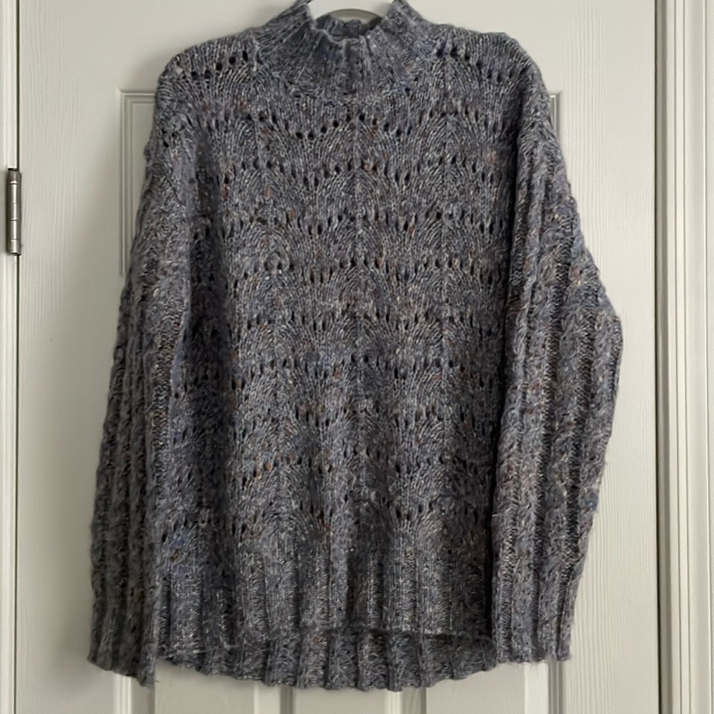 Bobeau blue marled sweater